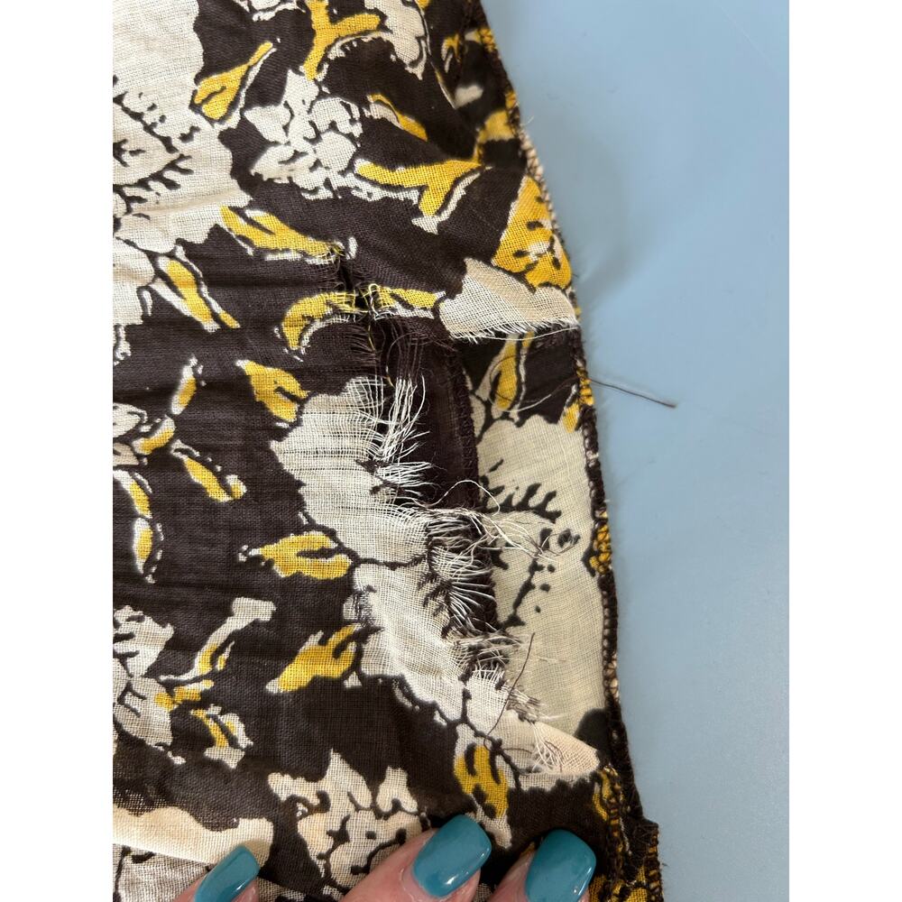 Natural Life brown yellow floral peasant maxi skirt S/M cotton lined pull on - Picture 9 of 9